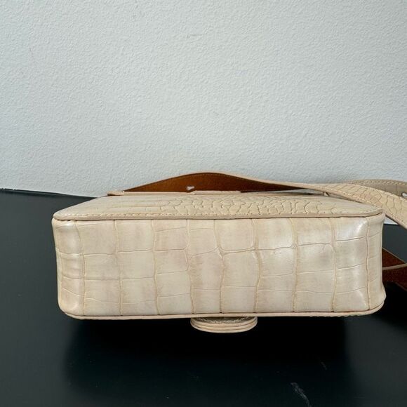 Most Wanted Crocodile Print Embossed Small Leather Saddlebag Mini Crossbody - Picture 5 of 10